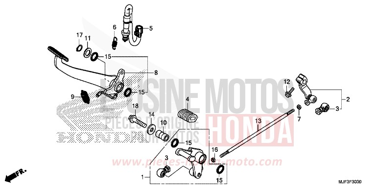 PEDAL von CTX700 ABS PEARL FADELESS WHITE (NH341) von 2014